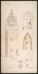 One of the J.T. Rochead original plans when designing the National Wallace Monument between 1861 and 1869